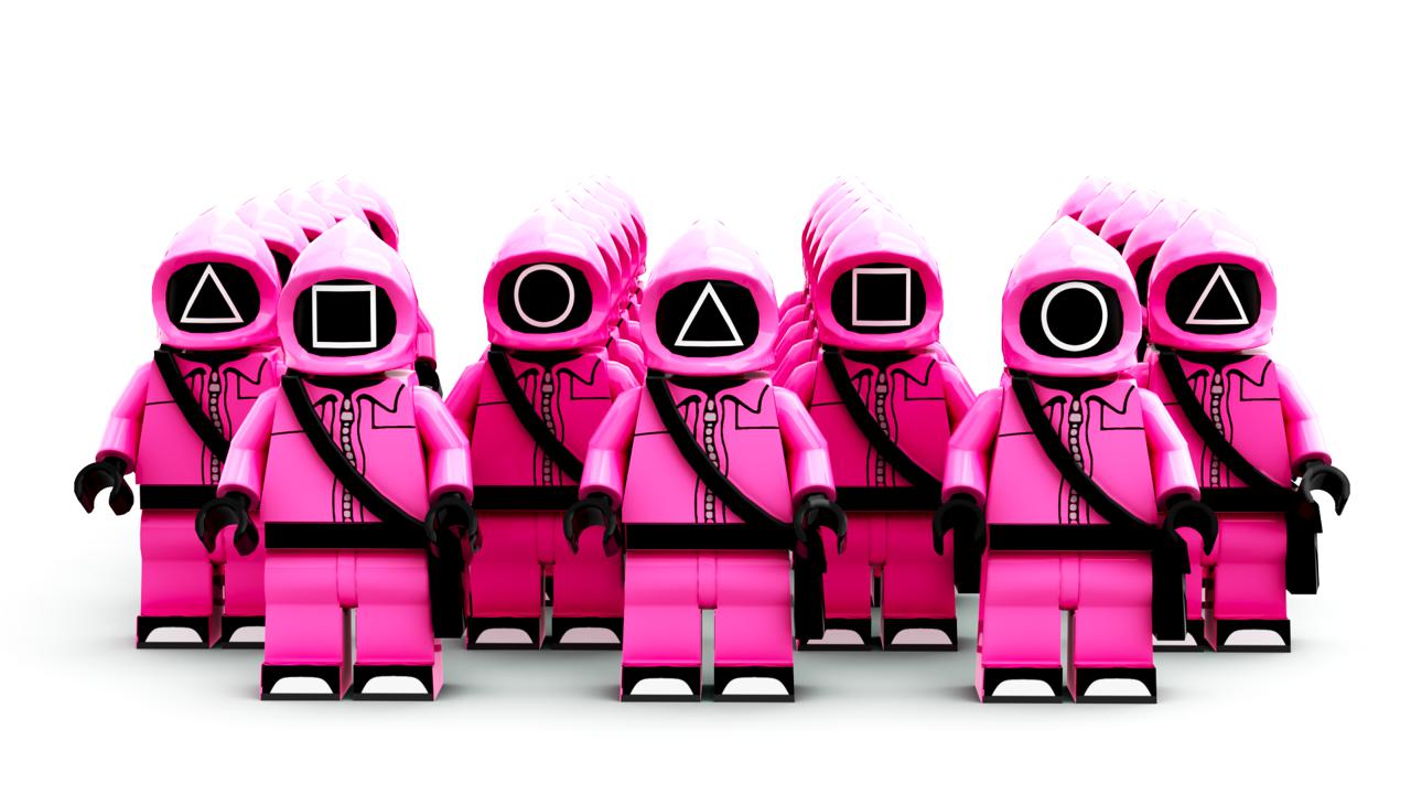 The preview of People in pink: squid game wallpaper
